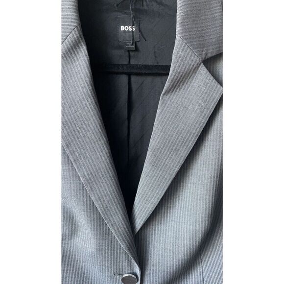 NEW $545  BOSS Jabielle Women's  Pinstripe Virgin Wool Blazer Jacket Suiting 10 - Picture 7 of 11